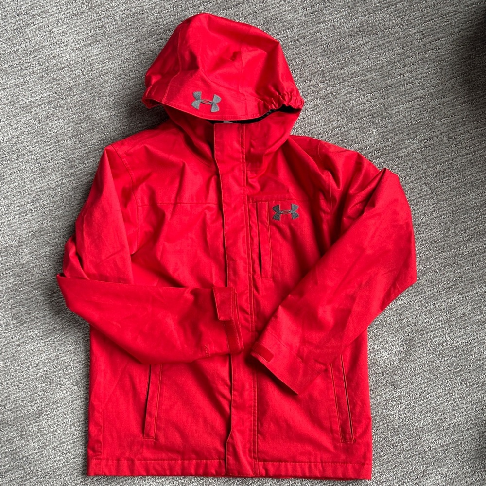 Under Armour Kids Red Hooded Rain Jacket